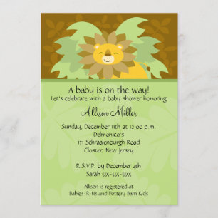 Jungle Lion Neutral Baby Dusche Einladung