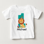 Jungle Lion Personalisiert Baby T-shirt (Vorderseite)