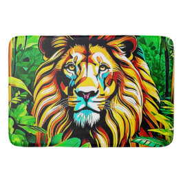 Jungle Lion Pop Art Design Badematte