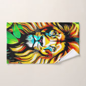 Jungle Lion Pop Art Design Badhandtuch Set (Handtuch)
