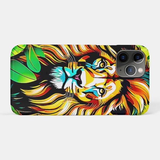Jungle Lion Pop Art Design Case-Mate iPhone Hülle (Rückseite (Horizontal))