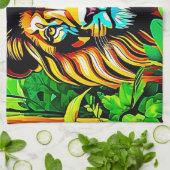 Jungle Lion Pop Art Design Geschirrtuch (Gefaltet)