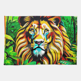 Jungle Lion Pop Art Design Geschirrtuch