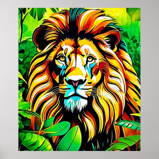 Jungle Lion Pop Art Design Poster (Vorne)