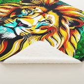 Jungle Lion Pop Art Design Sherpadecke (3/4)