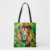 Jungle Lion Pop Art Design Tasche (Vorderseite)