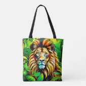 Jungle Lion Pop Art Design Tasche (Rückseite)