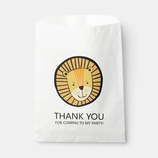 Jungle Lion Vielen Dank Kindergeburtstag Geschenktütchen (Vorderseite)