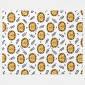 Jungle-Löwenmuster mit Kindername Fleecedecke (Vorderseite (Horizontal))