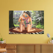 JUNGLE MÄDCHEN SIND AUSGESCHOSSEN LEINWANDDRUCK (Insitu (Wohnzimmer))