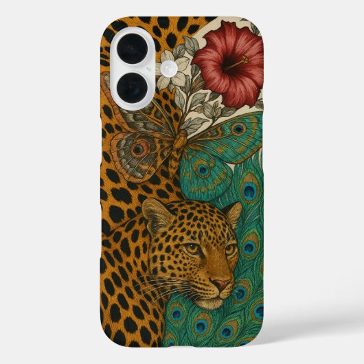 Jungle Majestät: Leopard & Nature Collage Case-Mate iPhone Hülle (Rückseite)