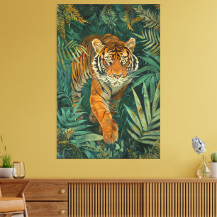 Jungle Majestät: Tiger im tropischen Paradies Leinwanddruck