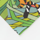 Jungle Majesty: Tiger inmitten von Grün Fleecedecke (Ecke)