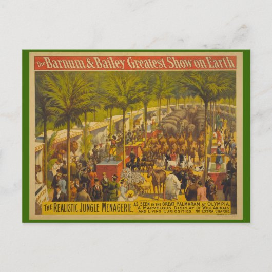 Jungle Menagerie bei Olympia Circus Poster Postkarte (Vorderseite)