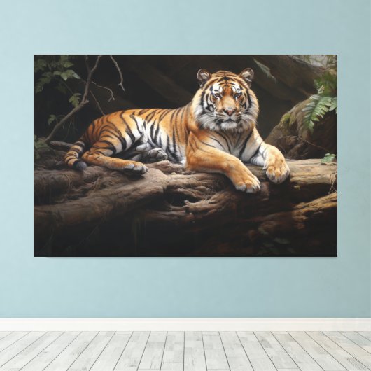 Jungle Monarch: Tiger Portrait Leinwanddruck (Insitu (Holzboden))
