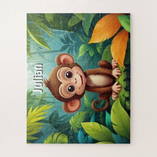 Jungle Monkey Adventure Personalisiert Puzzle (Vertikal)