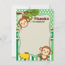 Jungle Monkey Animal Birthday Dusche Dankeskarte
