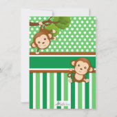 Jungle Monkey Animal Birthday Dusche Dankeskarte (Rückseite)