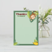 Jungle Monkey Animal Boy Geburtstagsdusche Dankeskarte (Stehend Vorderseite)