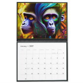 Jungle Monkey Art Illustration Kalender (Jan 2027)