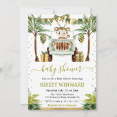Jungle Monkey Babydusche Einladung (Vorderseite)