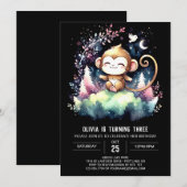 Jungle Monkey Birthday Einladung (Vorne/Hinten)