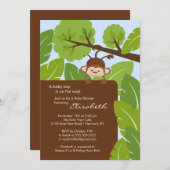 Jungle Monkey Boy Baby Dusche Einladung (Vorne/Hinten)