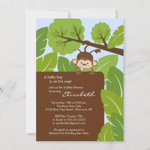 Jungle Monkey Boy Baby Dusche Einladung