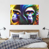 Jungle Monkey Canvas Print Leinwanddruck (Insitu (Schlafzimmer))