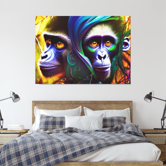Jungle Monkey Canvas Print Leinwanddruck (Insitu (Schlafzimmer))