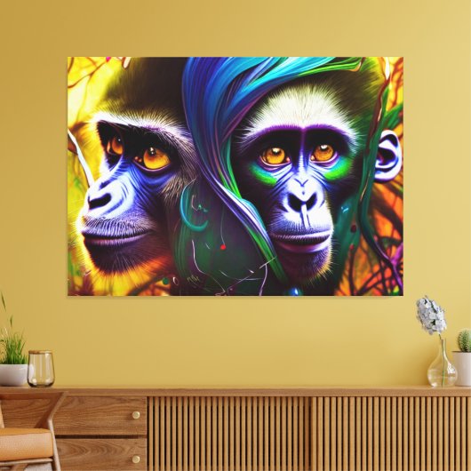 Jungle Monkey Canvas Print Leinwanddruck (Insitu (Wohnzimmer))