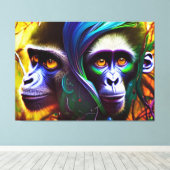 Jungle Monkey Canvas Print Leinwanddruck (Insitu (Holzboden))