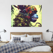 Jungle Monkey Canvas Print Leinwanddruck (Insitu (Schlafzimmer))