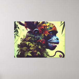 Jungle Monkey Canvas Print Leinwanddruck