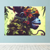 Jungle Monkey Canvas Print Leinwanddruck (Insitu (Holzboden))