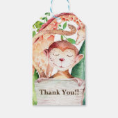 Jungle Monkey & Giraffe Babydusche Gefallen Geschenkanhänger (Rückseite)