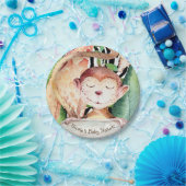 Jungle Monkey & Giraffe Babydusche Tierwerbung Pappteller (Party)