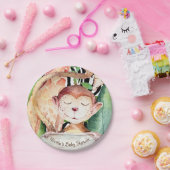 Jungle Monkey & Giraffe Babydusche Tierwerbung Pappteller (Party)