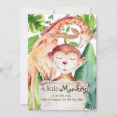 Jungle Monkey & Giraffe Kinderdusche Einladungen (Rückseite)