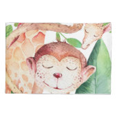 Jungle Monkey & Giraffe Kinderzimmer Schlafzimmer  Kissenbezug (Rückseite)