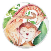 Jungle Monkey & Giraffe Safari Schlafzimmer Kinder Keramikknauf (Vorderseite)