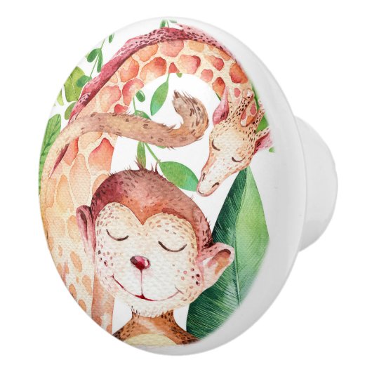 Jungle Monkey & Giraffe Safari Schlafzimmer Kinder Keramikknauf (Rechts)