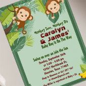 Jungle Monkey Safari Animal Couple Baby Dusche Einladung