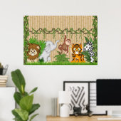 Jungle Monkey Tiger Wall Mural Poster Baby Kinderz (Heimbüro)