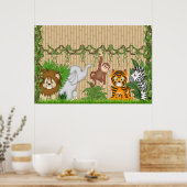 Jungle Monkey Tiger Wall Mural Poster Baby Kinderz (Küche)