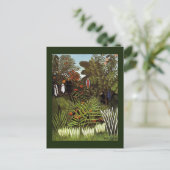 Jungle Monkeys Folk Art von Rousseau Postkarte (Stehend Vorderseite)