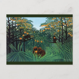 Jungle Monkeys Folk Art von Rousseau Postkarte