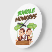 JUNGLE MONKEYS GROßE WANDUHR (Winkel)