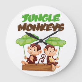 JUNGLE MONKEYS GROßE WANDUHR