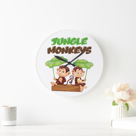 JUNGLE MONKEYS GROßE WANDUHR (Zuhause)
